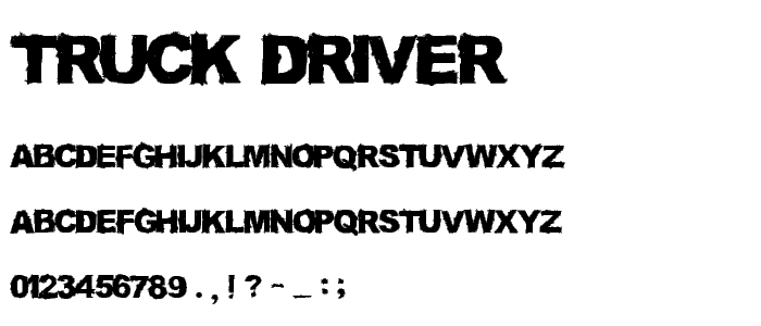 TRUCK DRIVER font